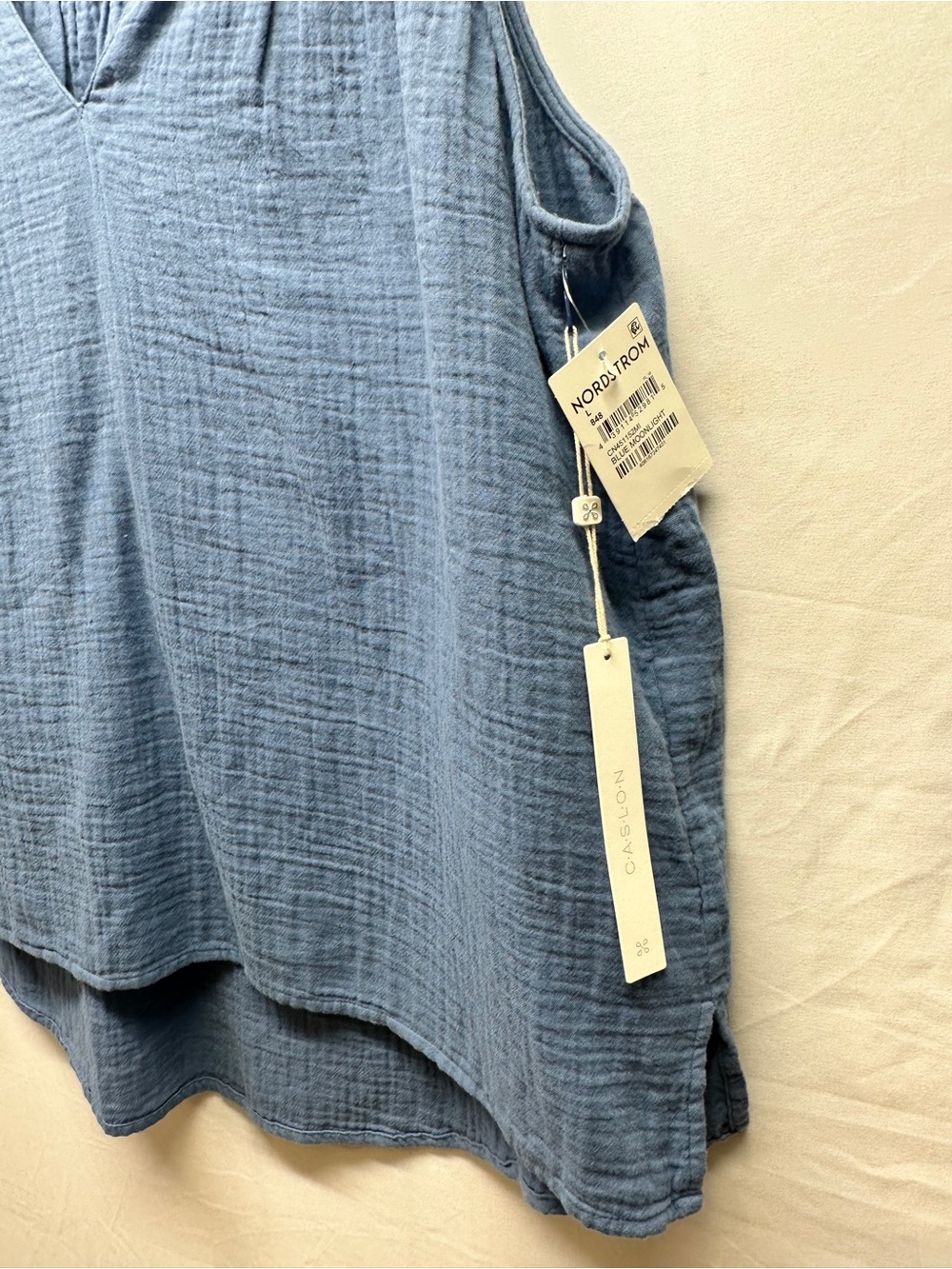 Caslon Blue 100% Gauze Cotton Top - Picture 4 of 9